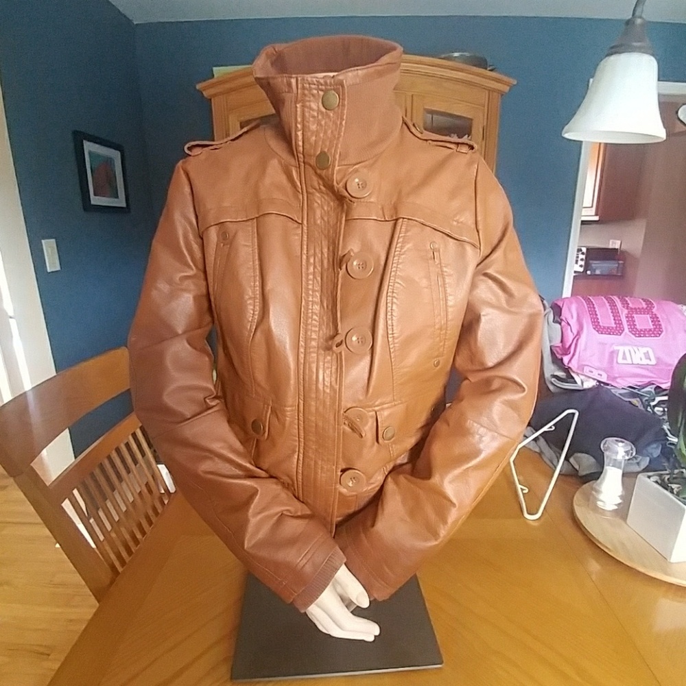 Brown faux leather jacket