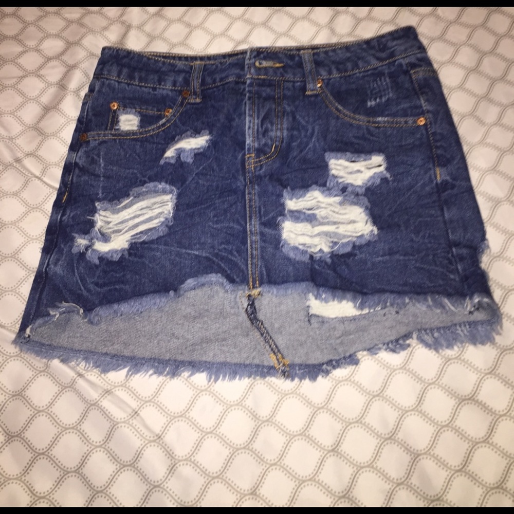 Distressed Mini Skirt