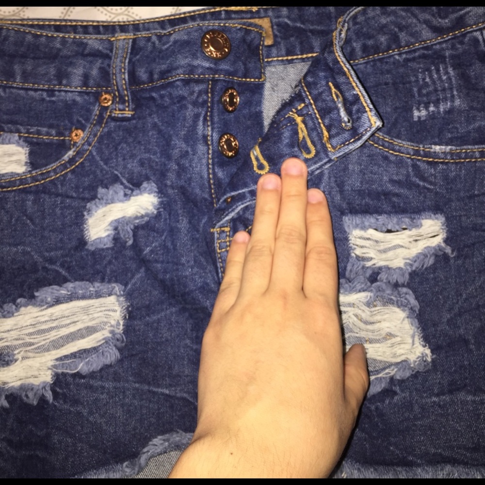 Distressed Mini Skirt - Picture 2 of 3