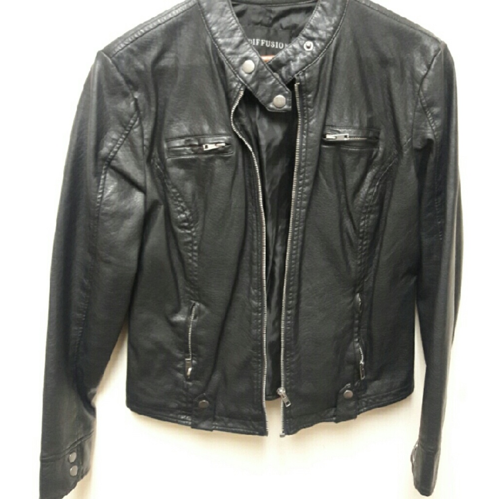 Black faux leather jacket