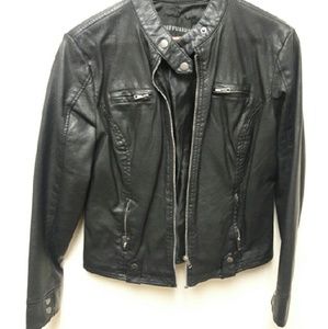 Black faux leather jacket