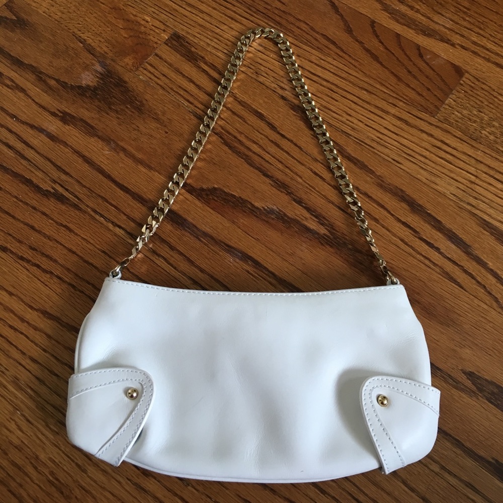 White Dolce & Gabbana shoulder bag/clutch w gold