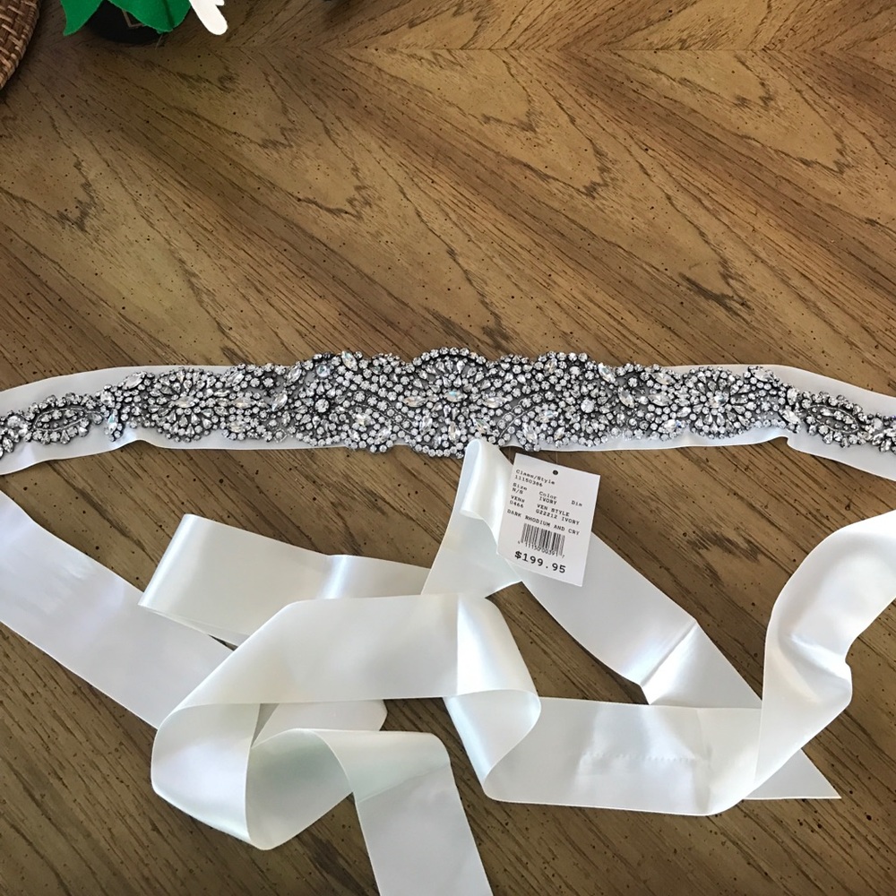 Ivory wedding dress belt
