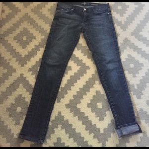 7 for all mankind dark wash skinny jeans