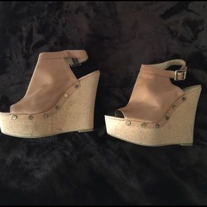 Calvin Klein leather cork wedge
