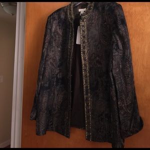 Chico's Brocade and Beaded Jacket