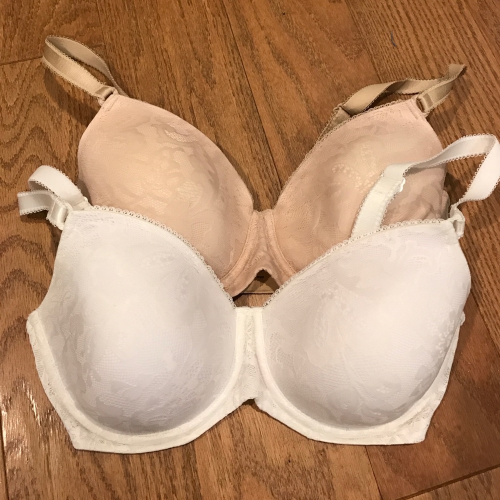Bali full coverage bras - set of 2. white/nude