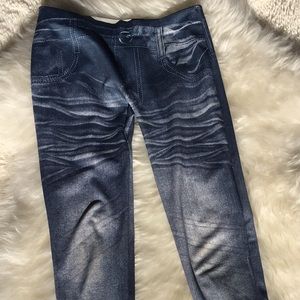 Faux denim leggings