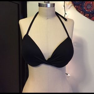 A black bathing suit top
