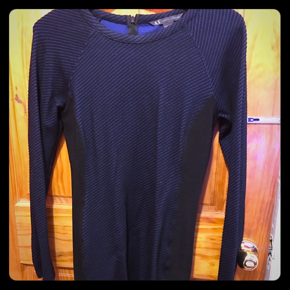 Armani exchange Blue and black tweed dress