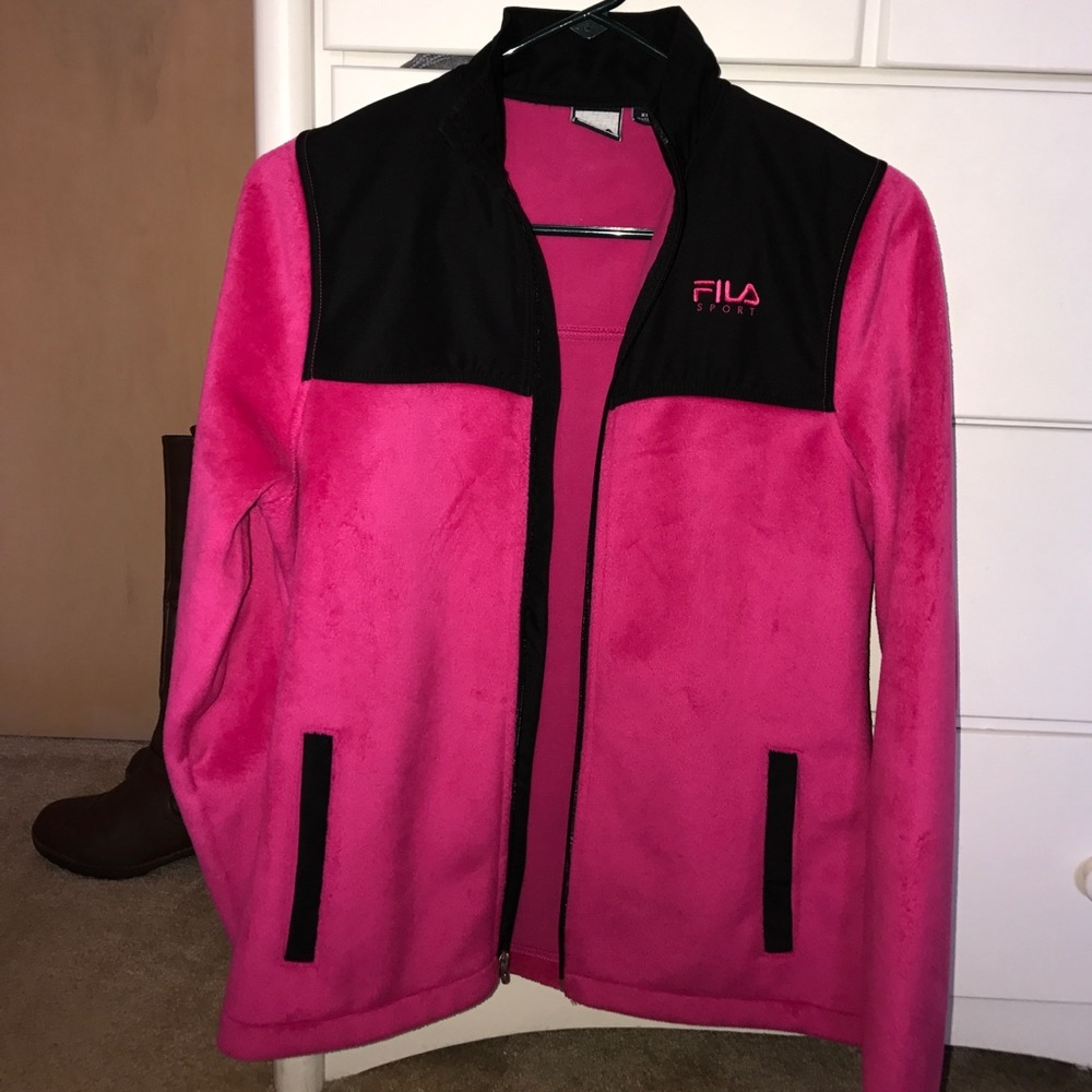 fils sport pink and black jacket zip up