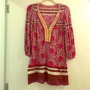 Free people multi colored floral tunic dress
