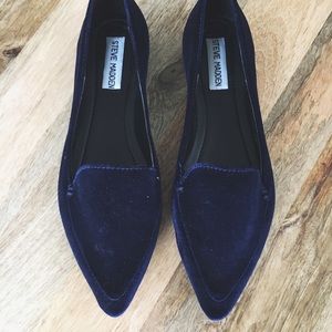 Steve Madden Blue Velvet Flats NEW