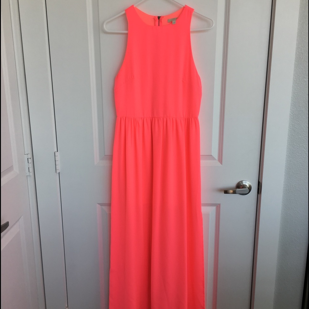 GB (Dillard's brand) Neon Pink Maxi Dress
