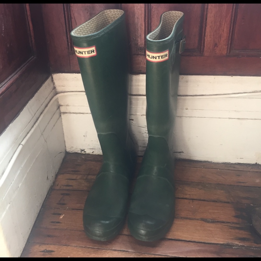 Green Hunter rain boots