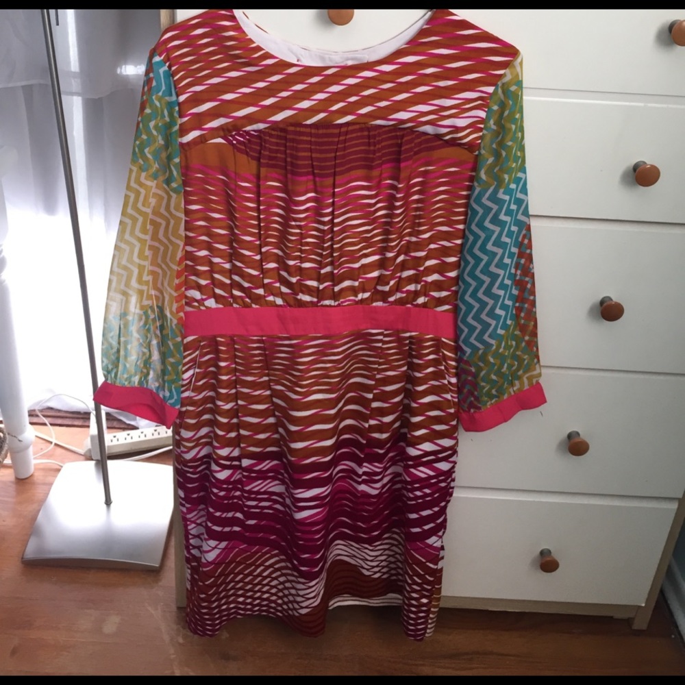 Multicolored chevron print dress