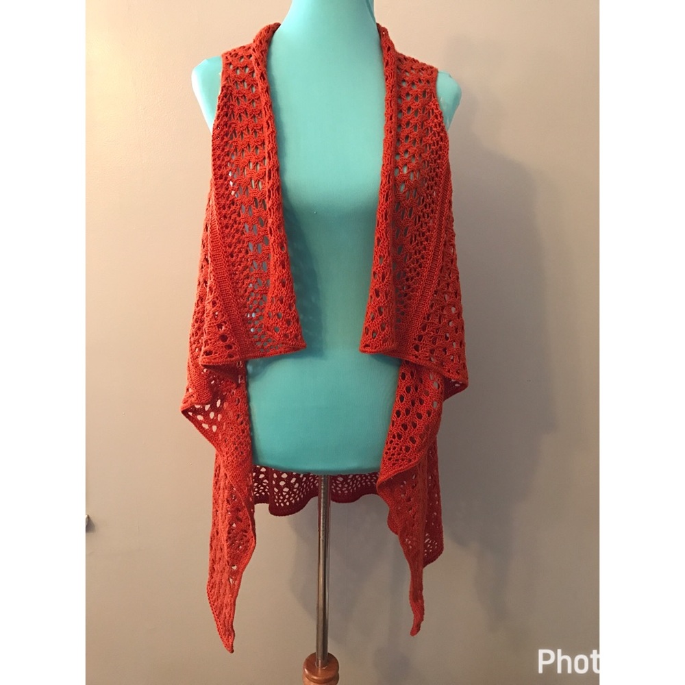 Orange Crochet Vest