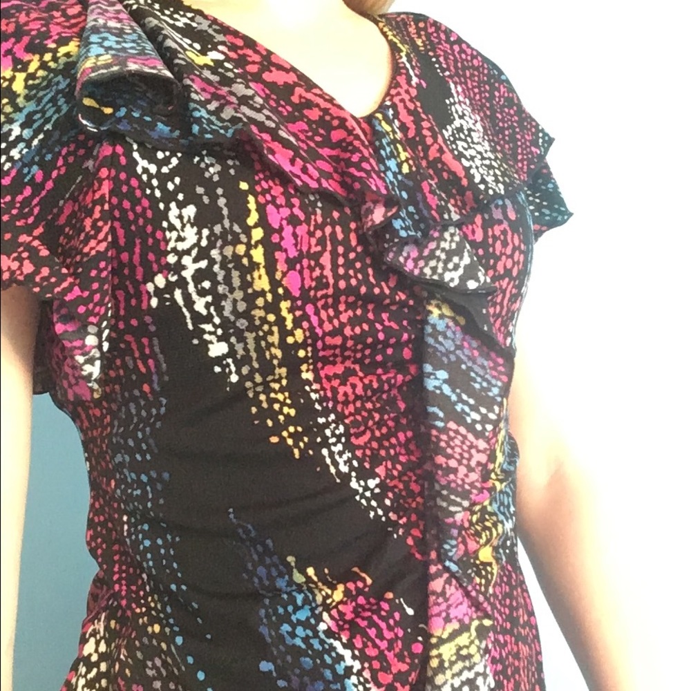 Multi color print Style & Co short sleeve top