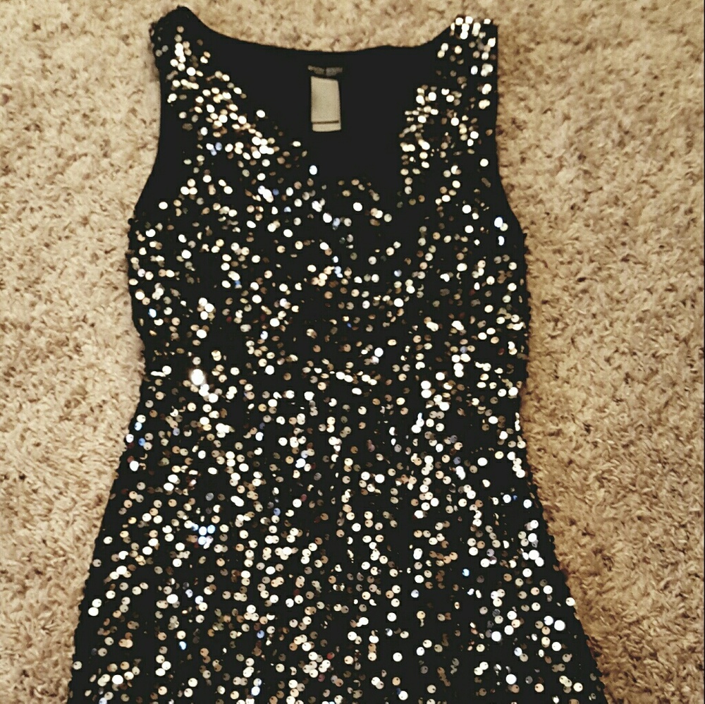 Bisou Bisou Black Sequin Dress