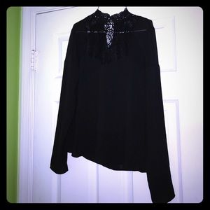 NWOT express black Lace shirt