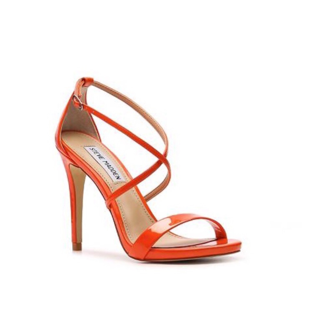 Steve Madden Neon Orange Patent Heels