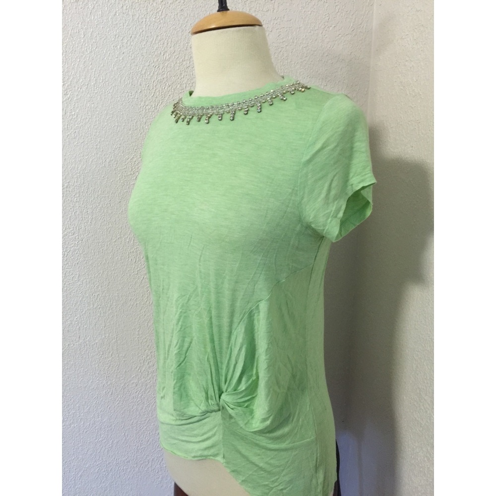 NWT Naked Zebra Green T-Shirt with Crystal Collar - Picture 2 of 4