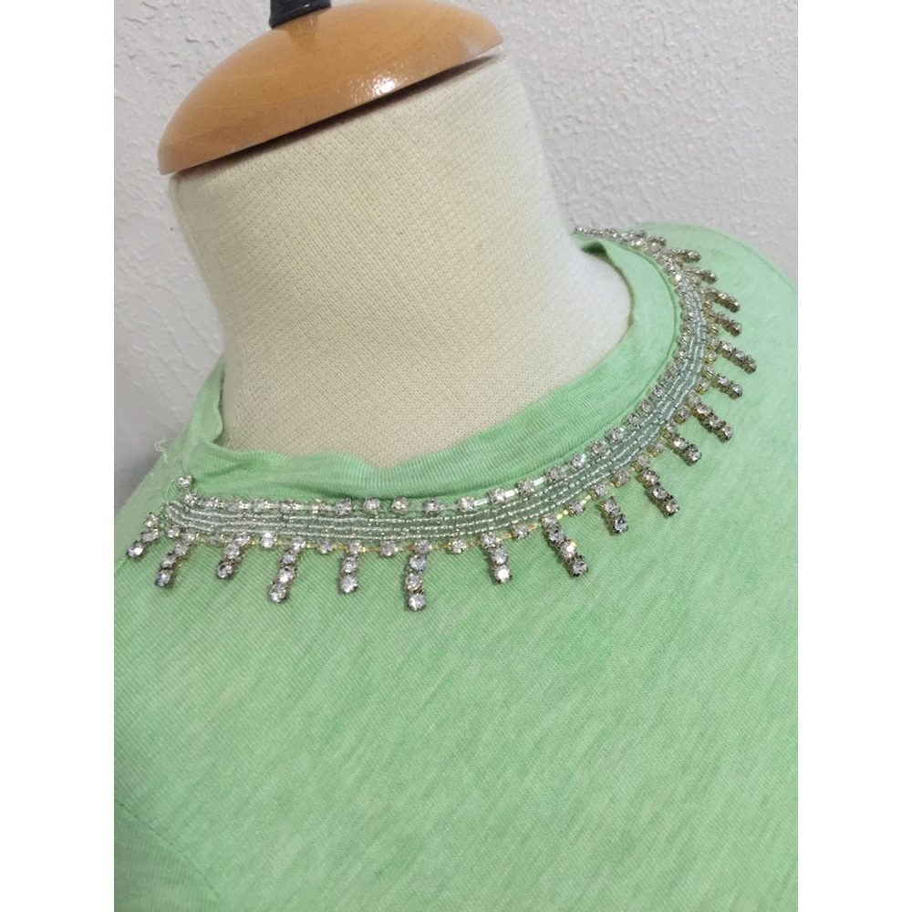 NWT Naked Zebra Green T-Shirt with Crystal Collar - Picture 3 of 4