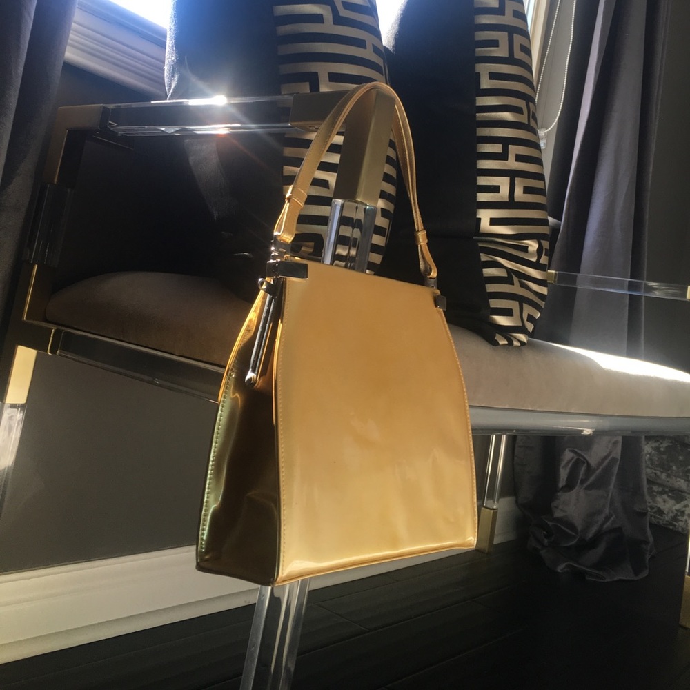 Authentic Stuart Weitzman gold evening purse!