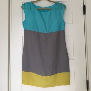 Anthropolgie Odille -  silk colorblock shift dress