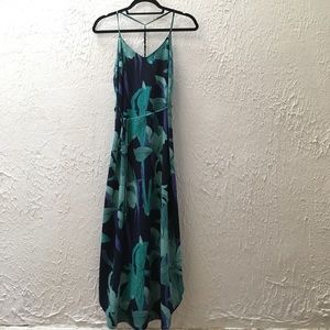 LOFT Floral Maxi Dress with Twisted Strap Detail