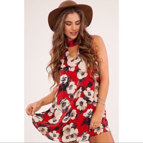 New red floral dress - Picture 7 of 8