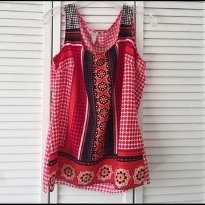 Orange printed banana republic top