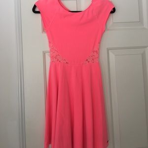Hollister Pink Lace Back Skater Dress