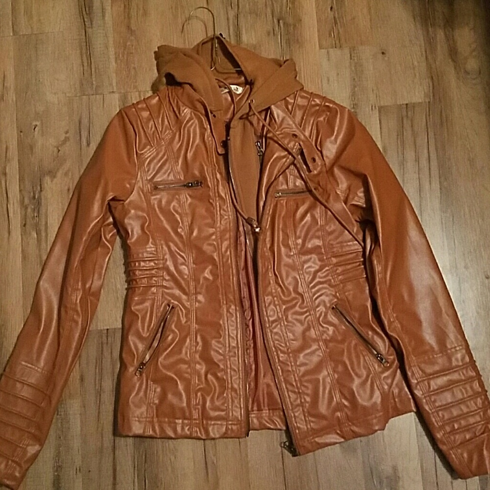 Leather Jacket with hood