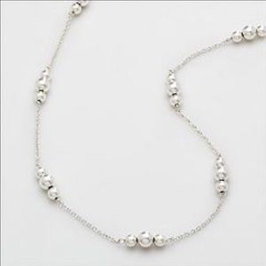 Silver Tone Beaded Illusion 36" Necklace