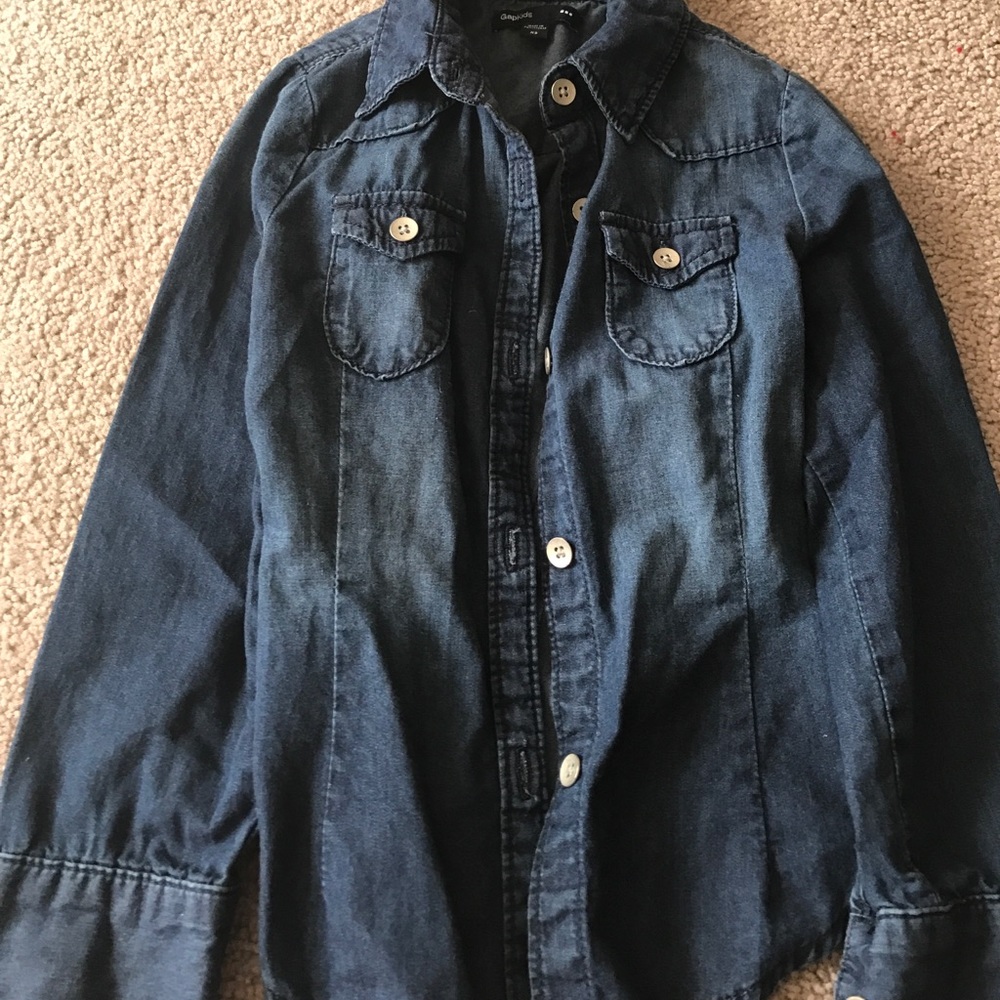 Gap kids xs denim button down shirt