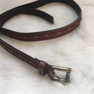 Michael Kors studded brown leather belt