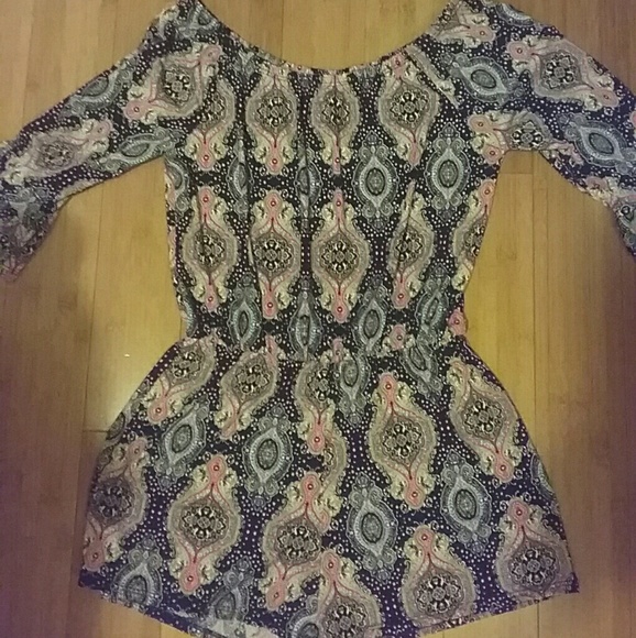 Multi print off shoulder romper - Picture 4 of 4