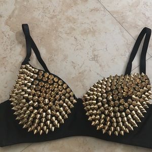 Gold studded bra