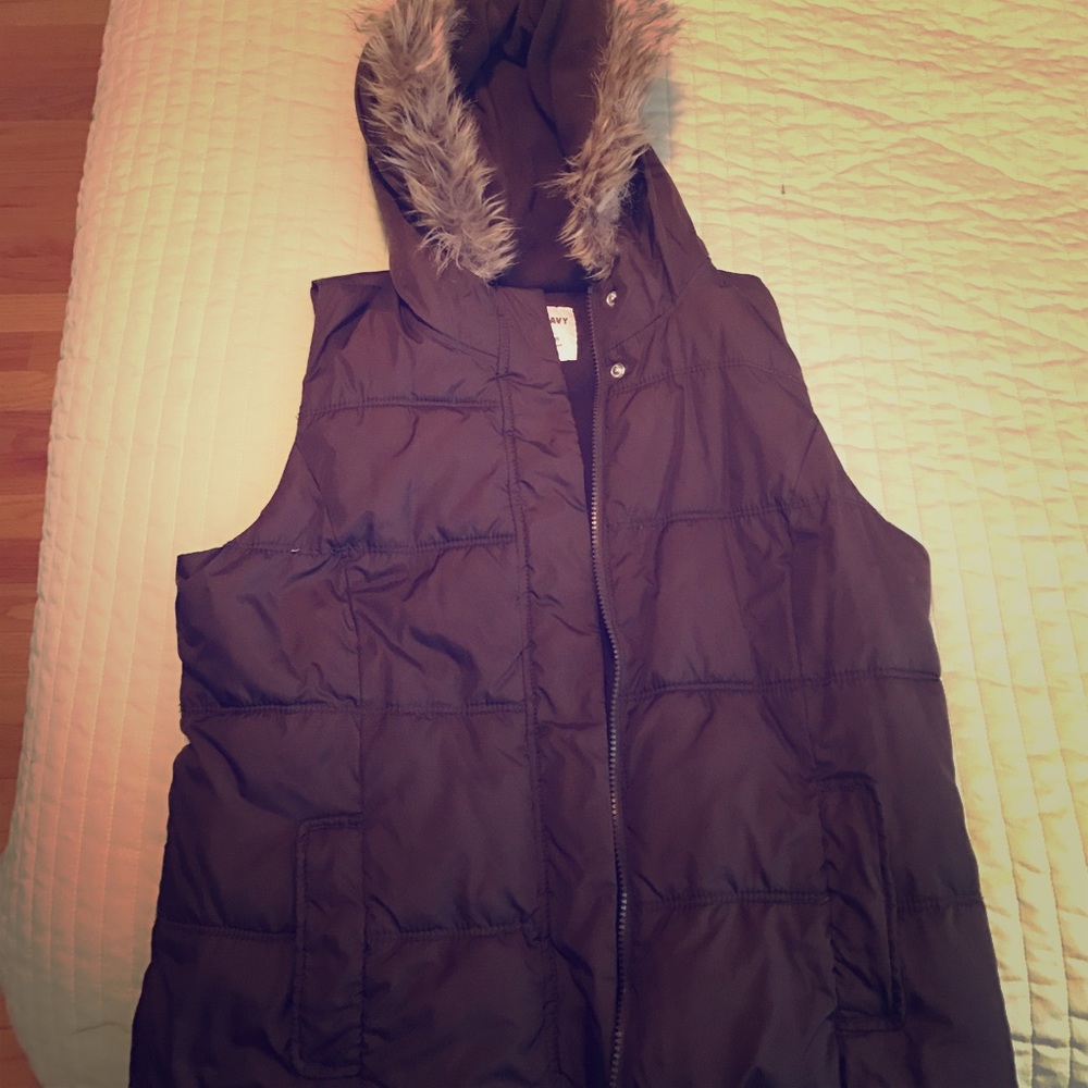 Brown puffer vest