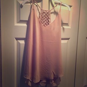 Blush lattice back top