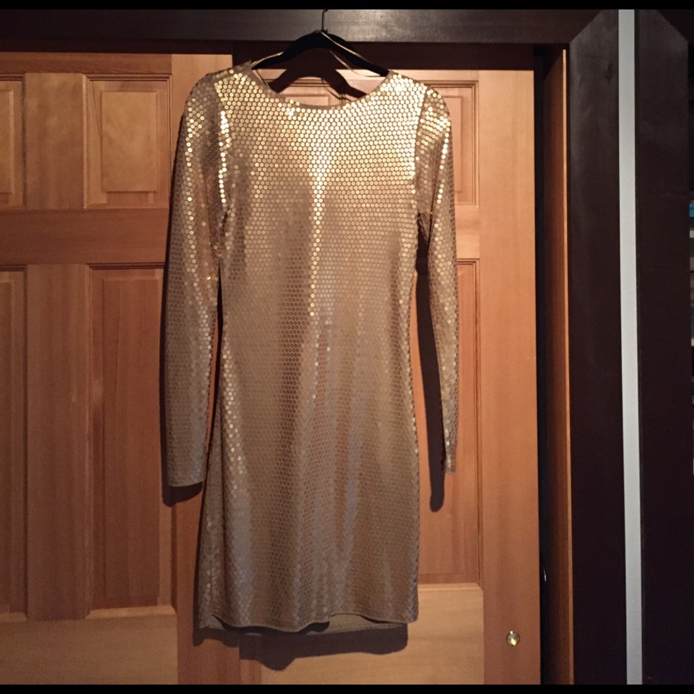 Michael Kors sequin gold dress
