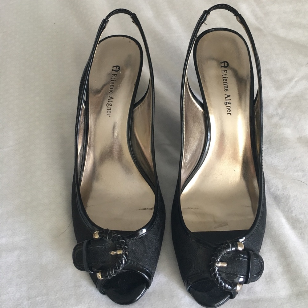 Black Open Toe Heels