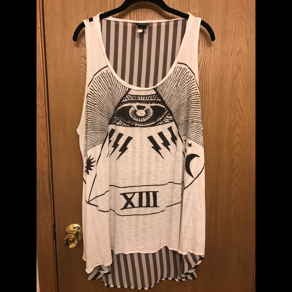 Torrid Striped Chiffon Back Top