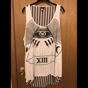 Torrid Striped Chiffon Back Top