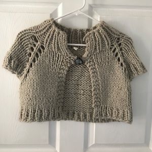 Anthropologie grey cropped sweater
