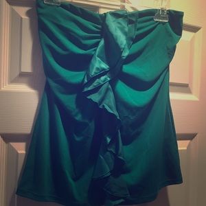 Emerald Green Ruffle Tube Top
