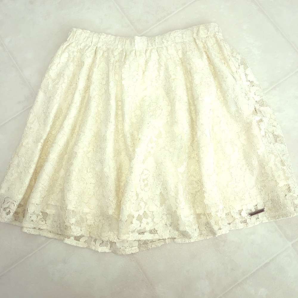 Abercrombie & Fitch Lace Shimmer Skater Skirt