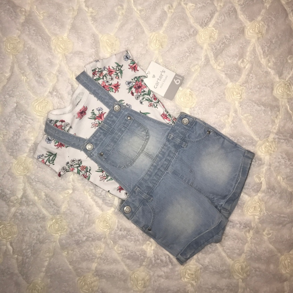 🎉BRAND NEW🎉 Baby Girl Denim Overalls Set