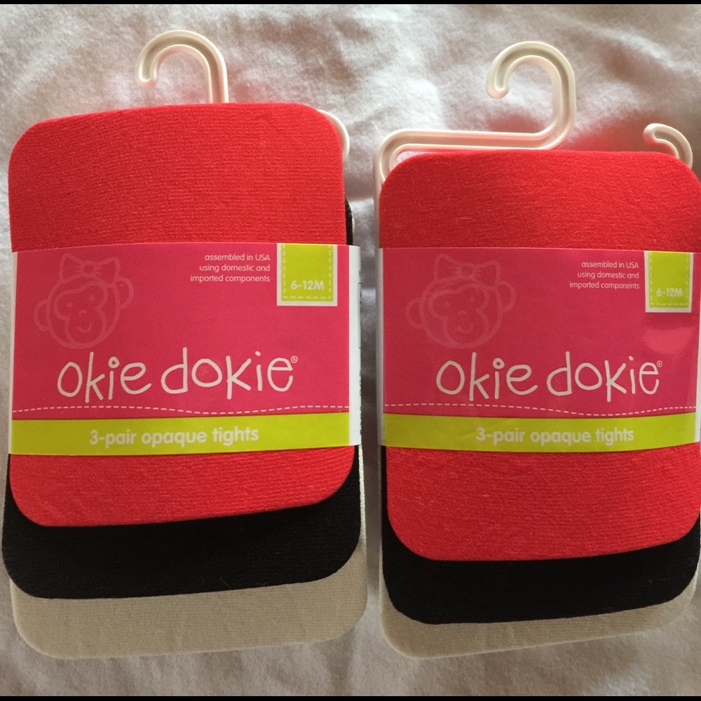 6 pair total infant girl tights.